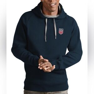 Men's Antigua Navy USMNT Victory Pullover Hoodie